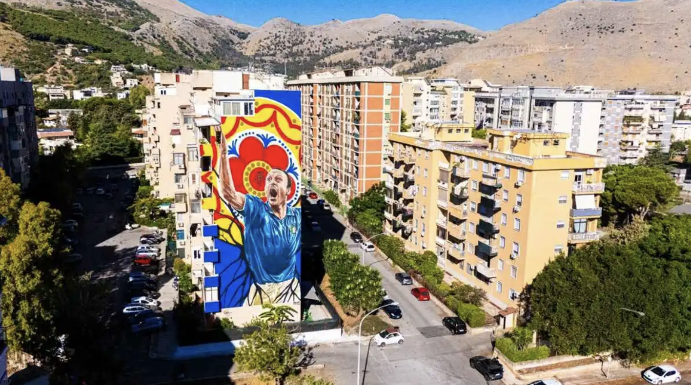 โYume: Un Sogno per Palermoโ, il murale del milazzese Andrea Sposari che celebra Totรฒ Schillaci